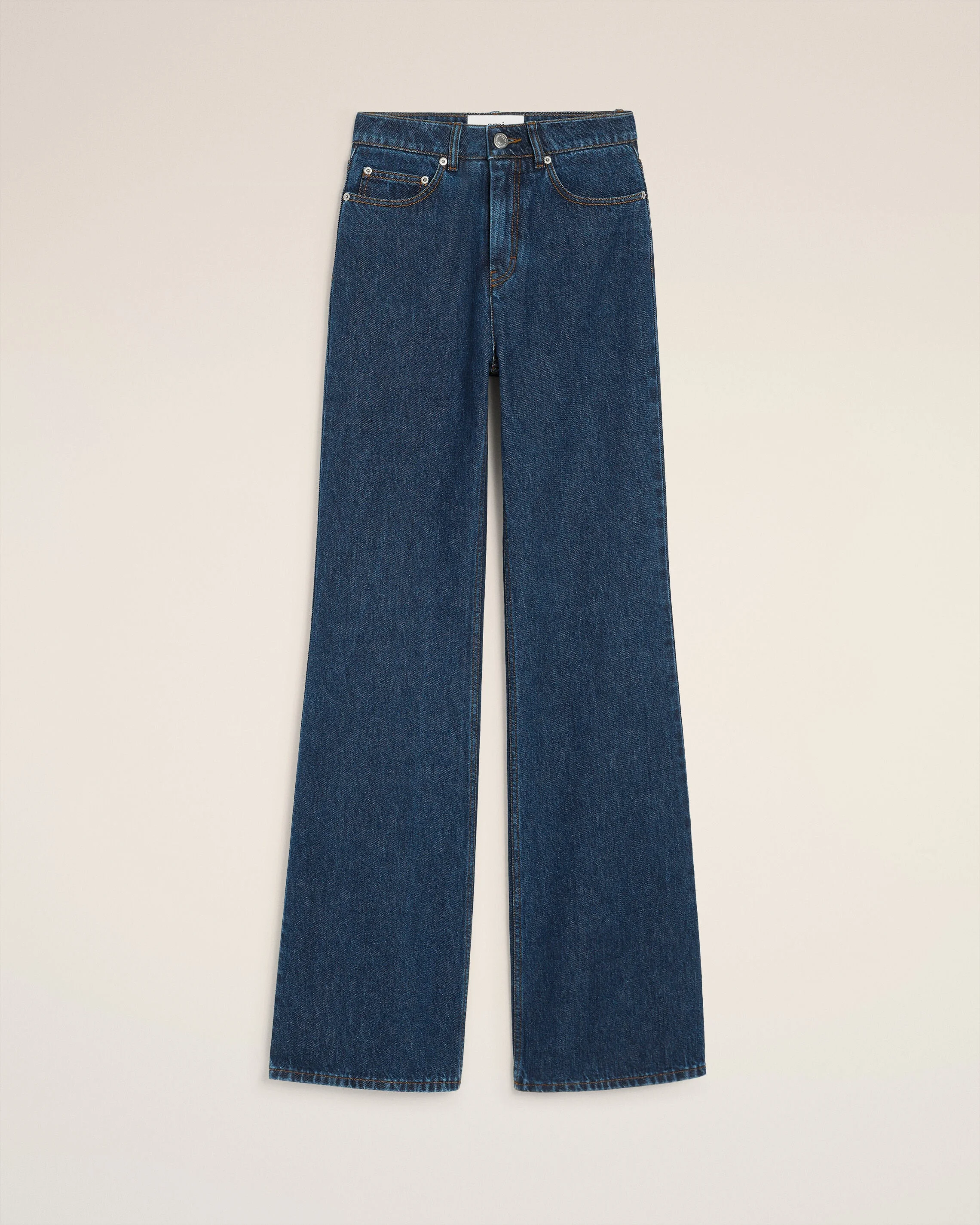 BLUE COTTON FLARE FIT JEANS - 1
