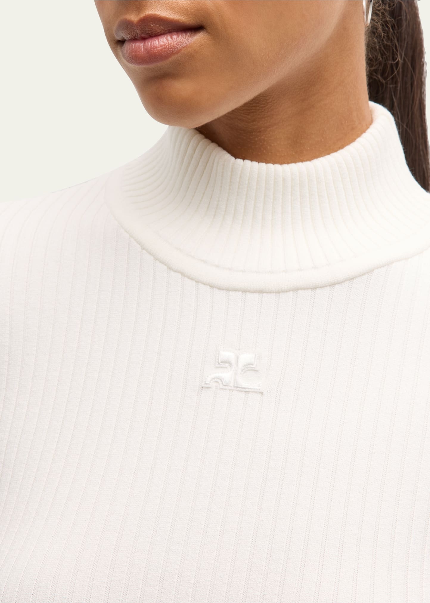 Turtleneck Long-Sleeve Rib Sweater - 5