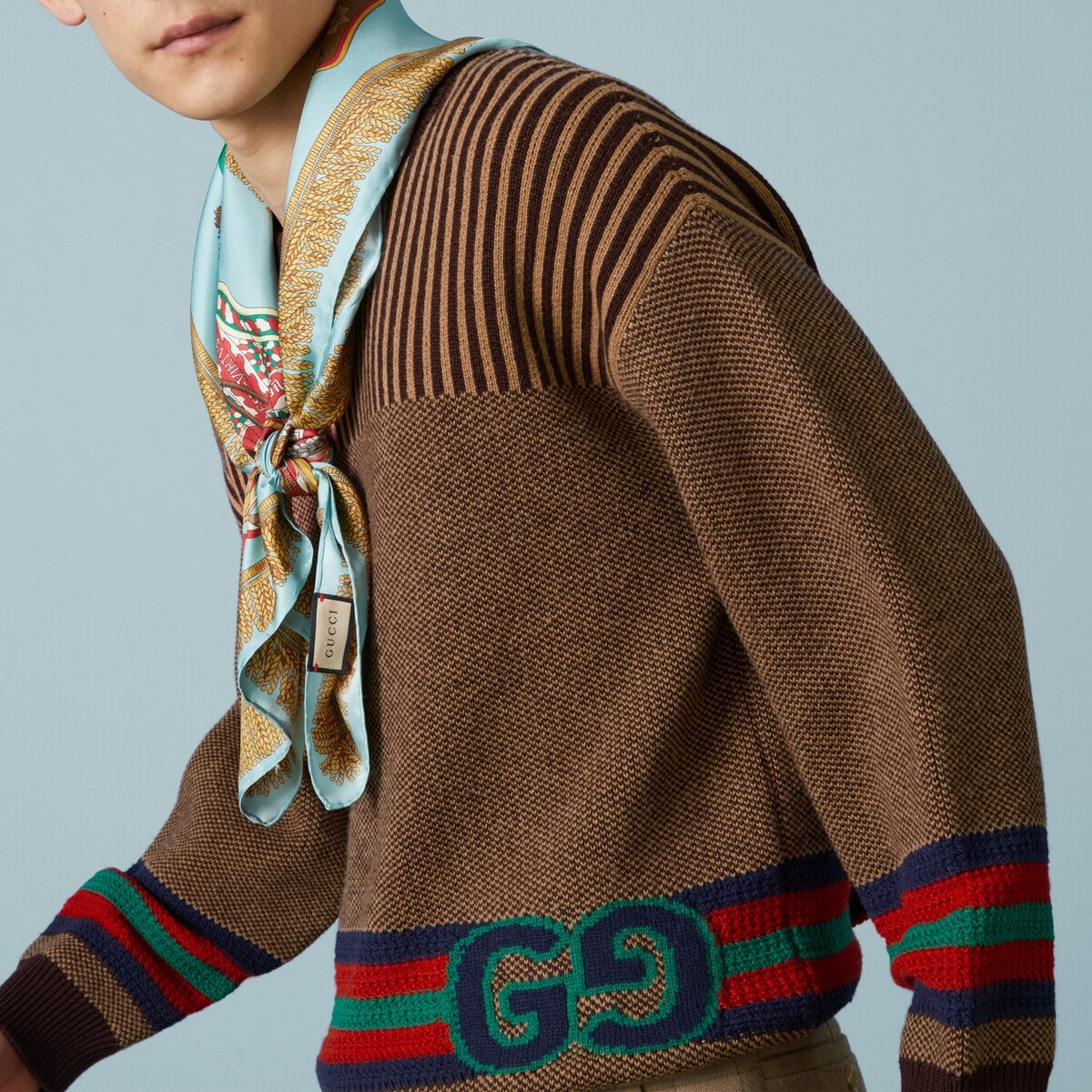 Cotton wool sweater with GG - 3