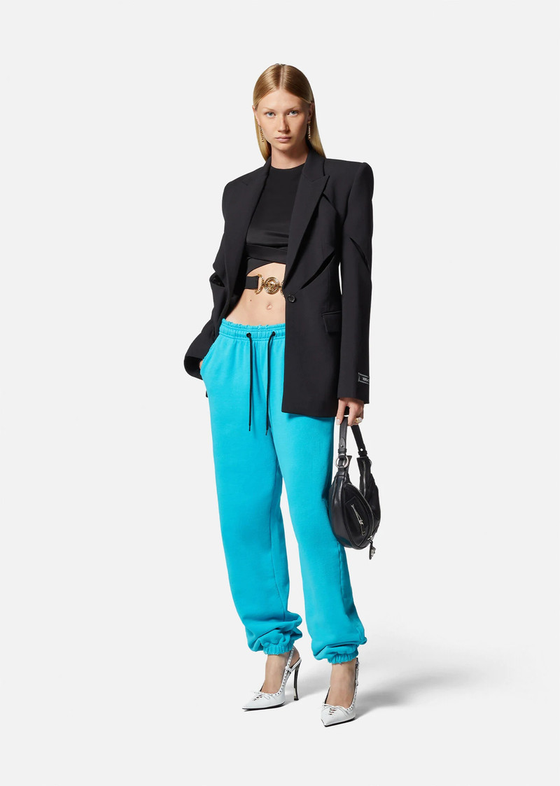 VERSACE Distressed Logo Sweatpants outlook