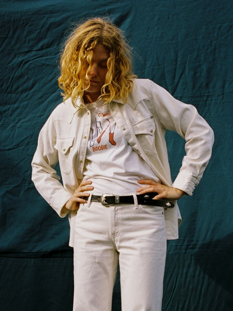 Nudie Jeans Lotta Western Denim Shirt Ivory outlook