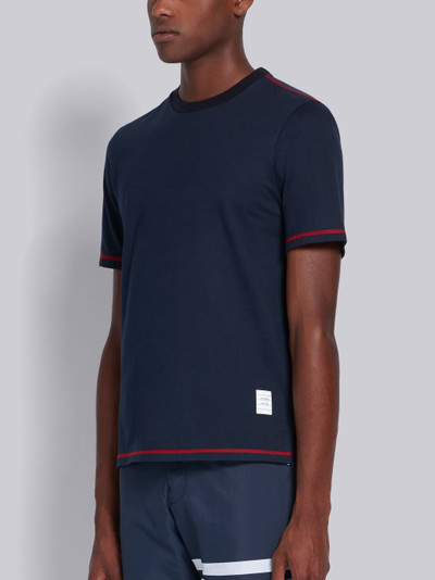 Thom Browne Navy Jersey Side Slit Tee outlook