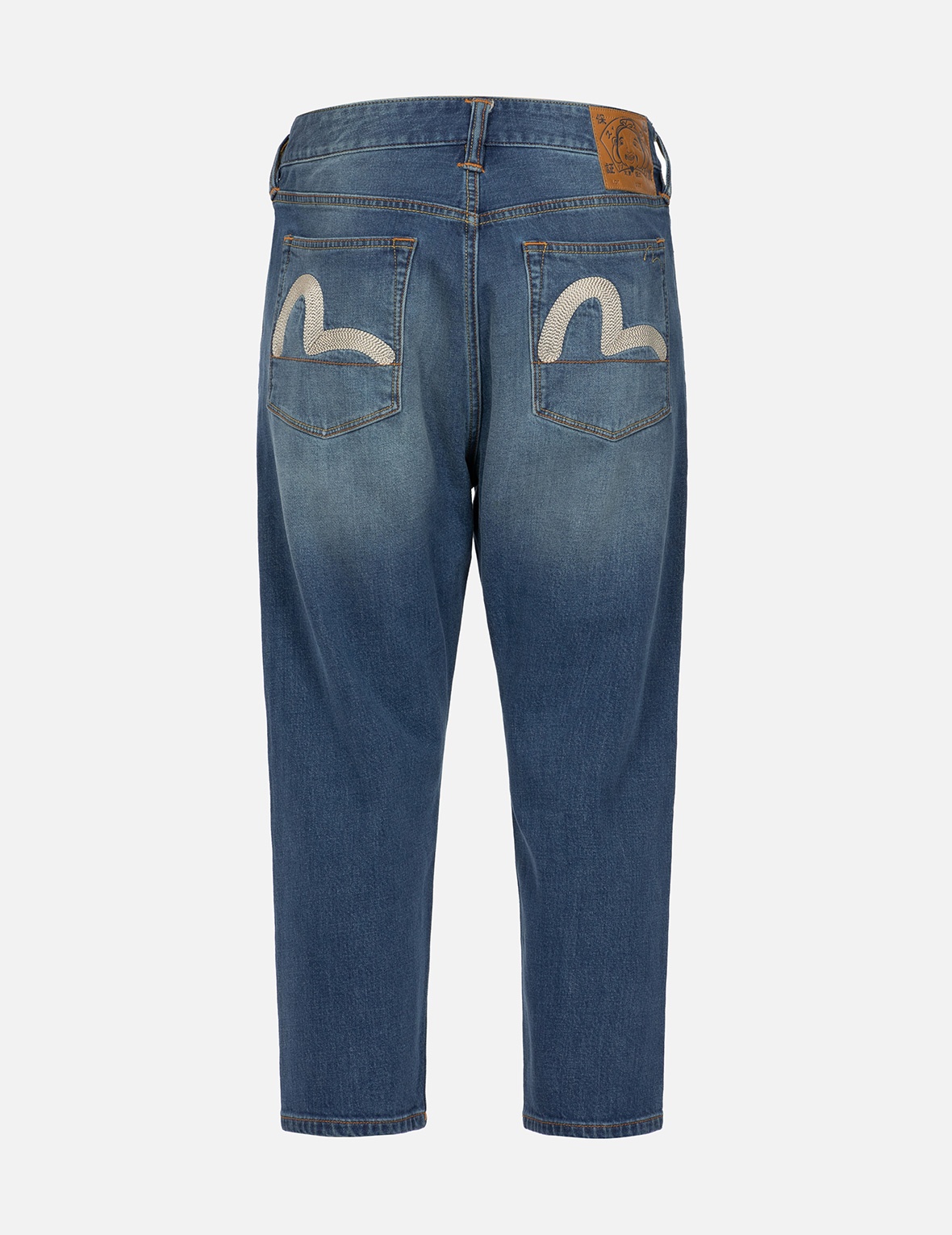 STENCIL GODHEAD DISCHARGED PRINT CROPPED-FIT JEANS #2027 - 2