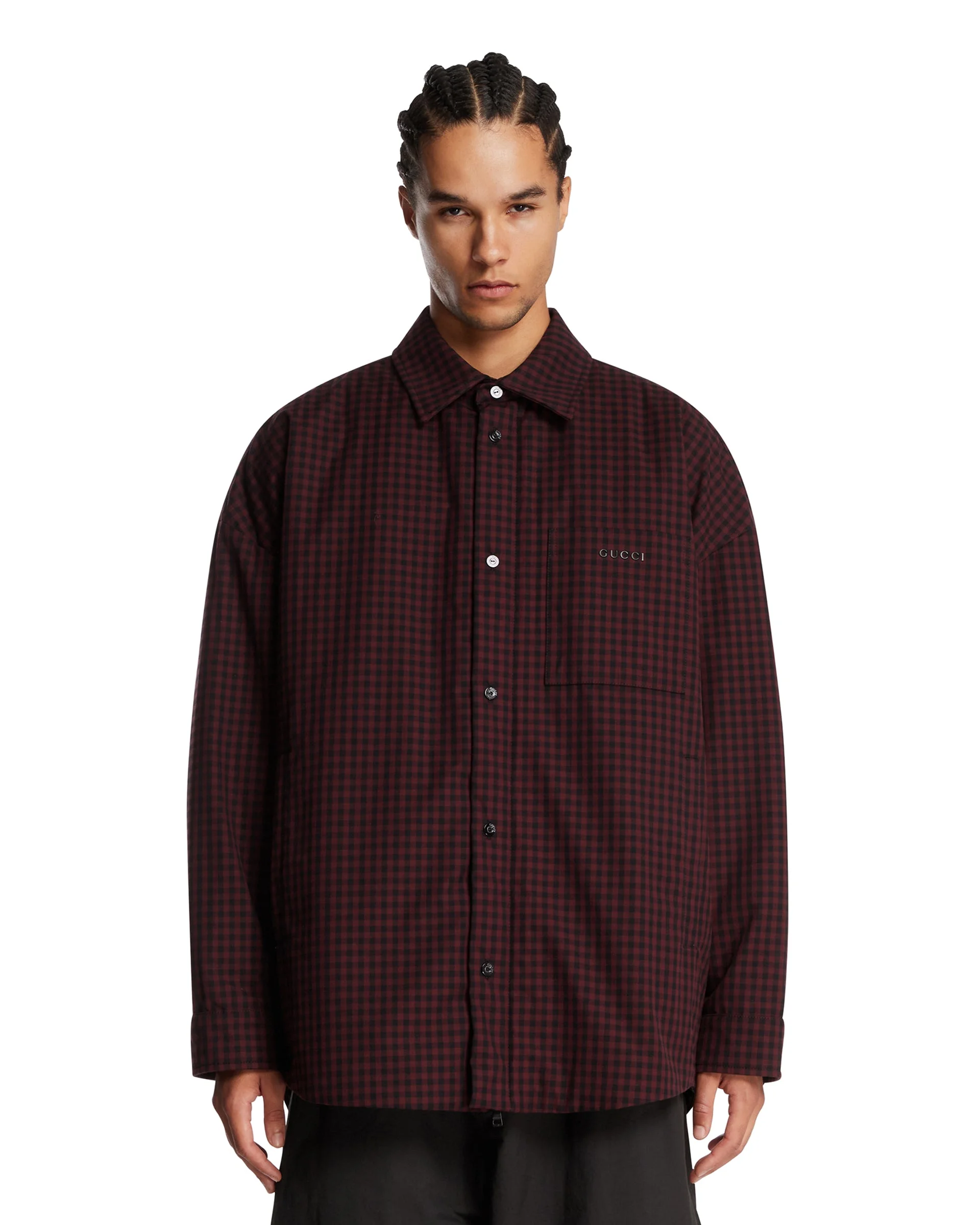Red Checked Padded Overshirt - 1