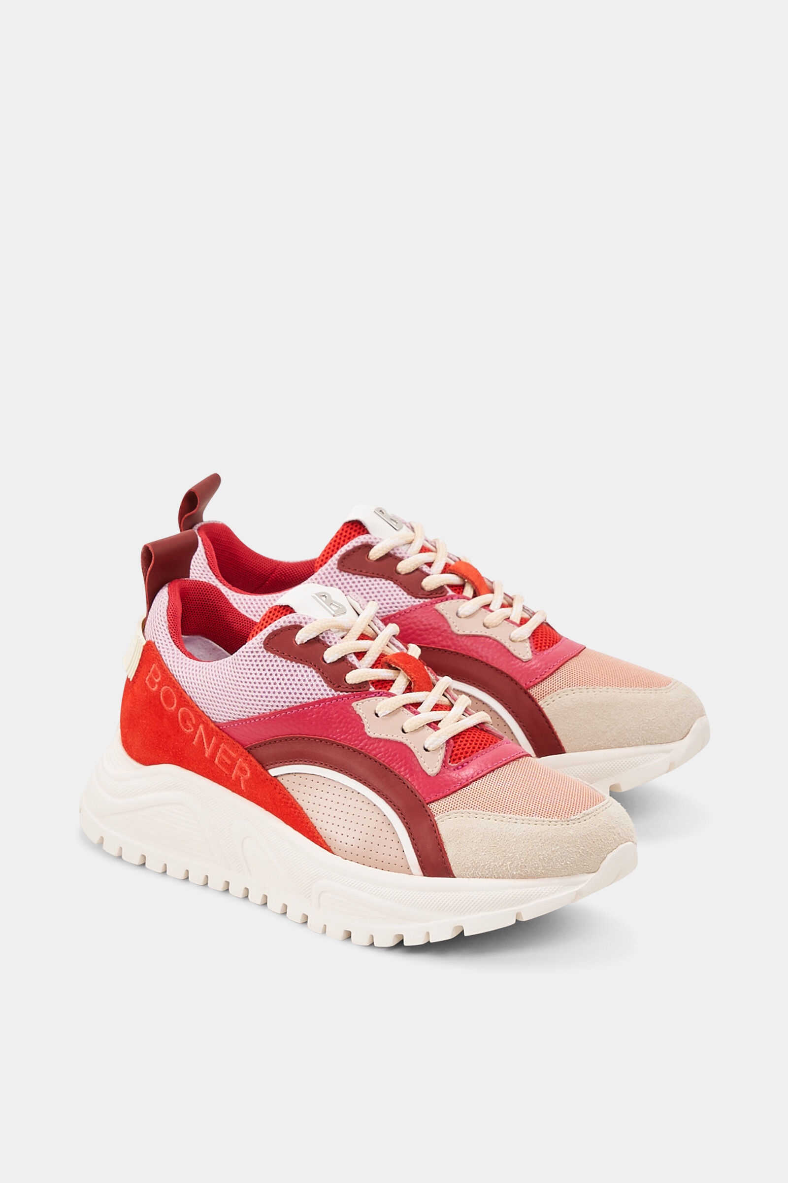 Malaga Sneaker in Coral/Pink/Beige - 3