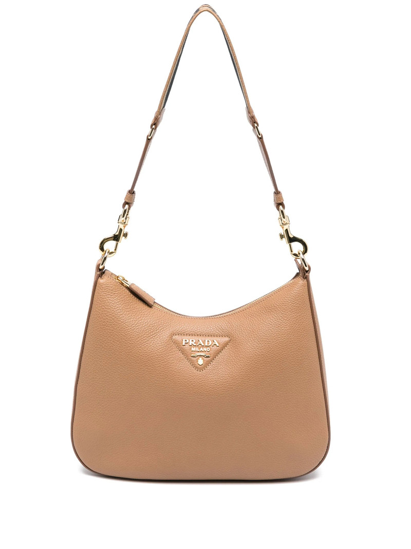 Logo-embossed Leather Shoulder Bag 1
