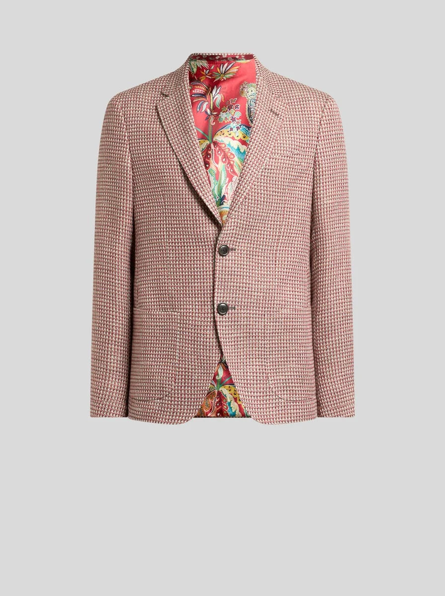 SINGLE-BREASTED JACKET IN COTTON-BLEND TWEED - 1