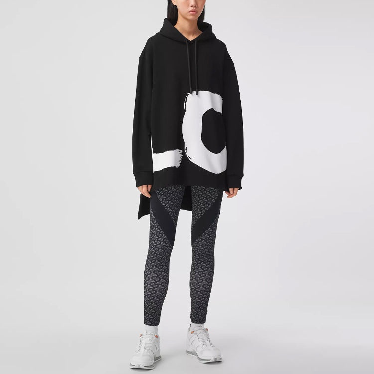 (WMNS) Burberry Love Long Sleeve Hoodie Black 80376701 - 2