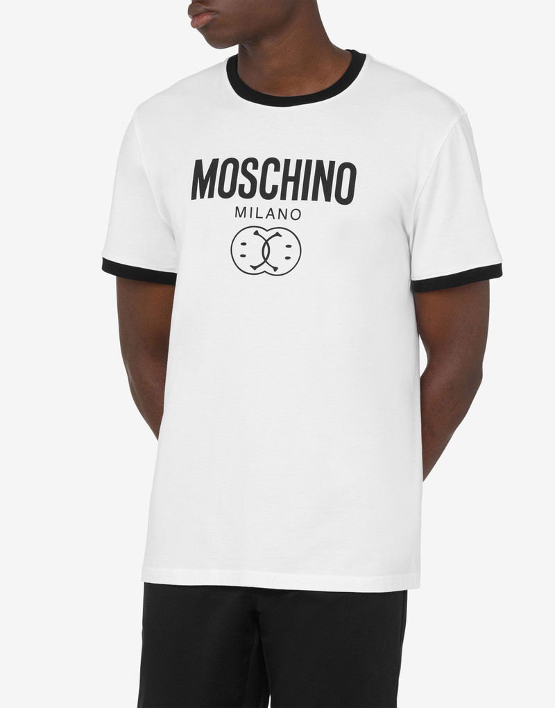 Moschino DOUBLE SMILEY® STRETCH JERSEY T-SHIRT outlook