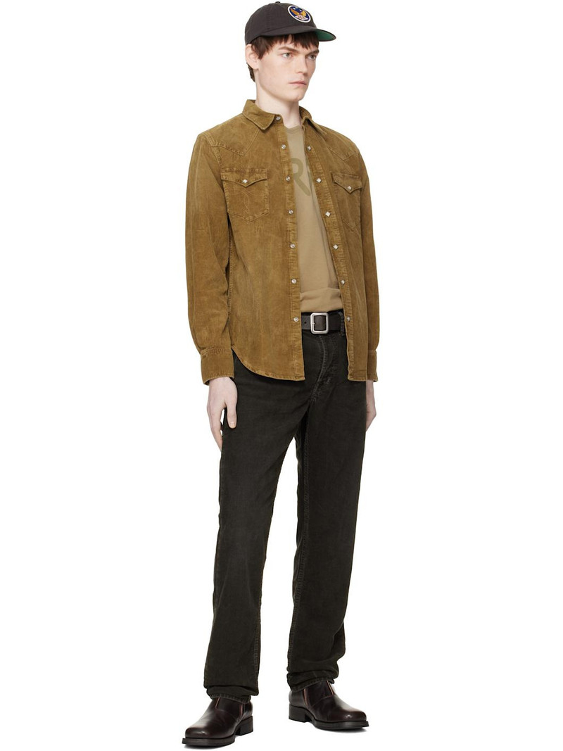 RRL by Ralph Lauren Tan Slim Fit Corduroy Western Shirt outlook