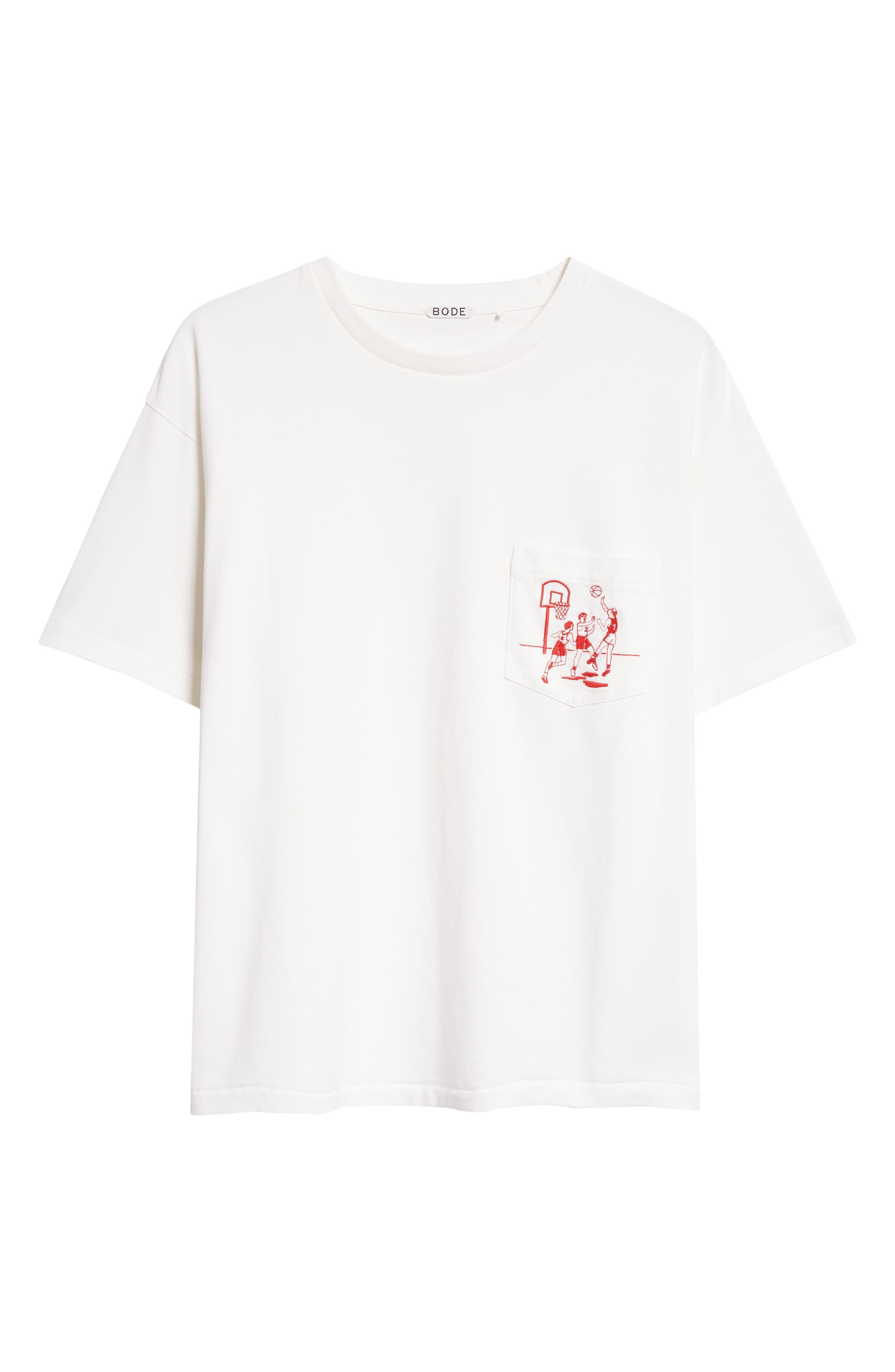 Bode Embroidered Hoop Pocket T-Shirt in Cream at Nordstrom - 6