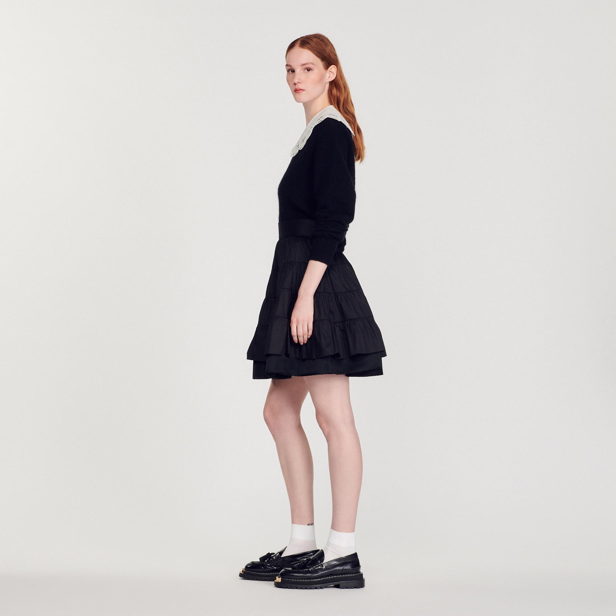 Short dual-material skirt - 7
