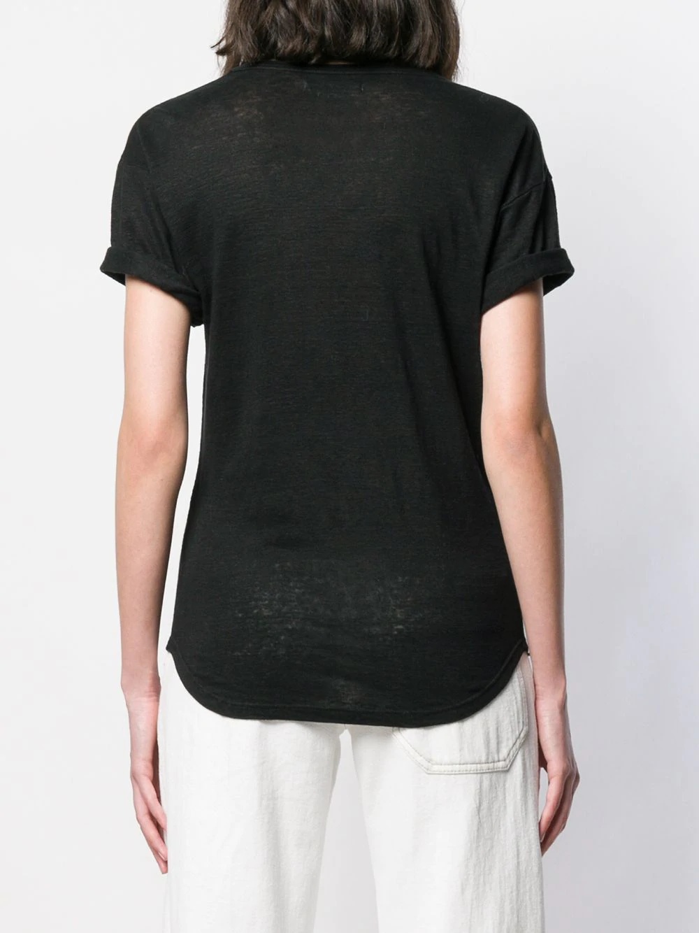 slim-fit linen t-shirt - 4