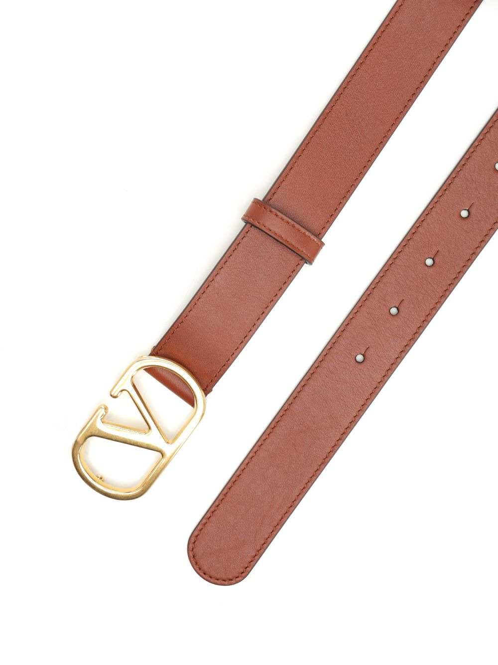 Belt H. 30 | Vlogo Signature. | Box Calf S./Antique Brass Logo Belts Brown - 2