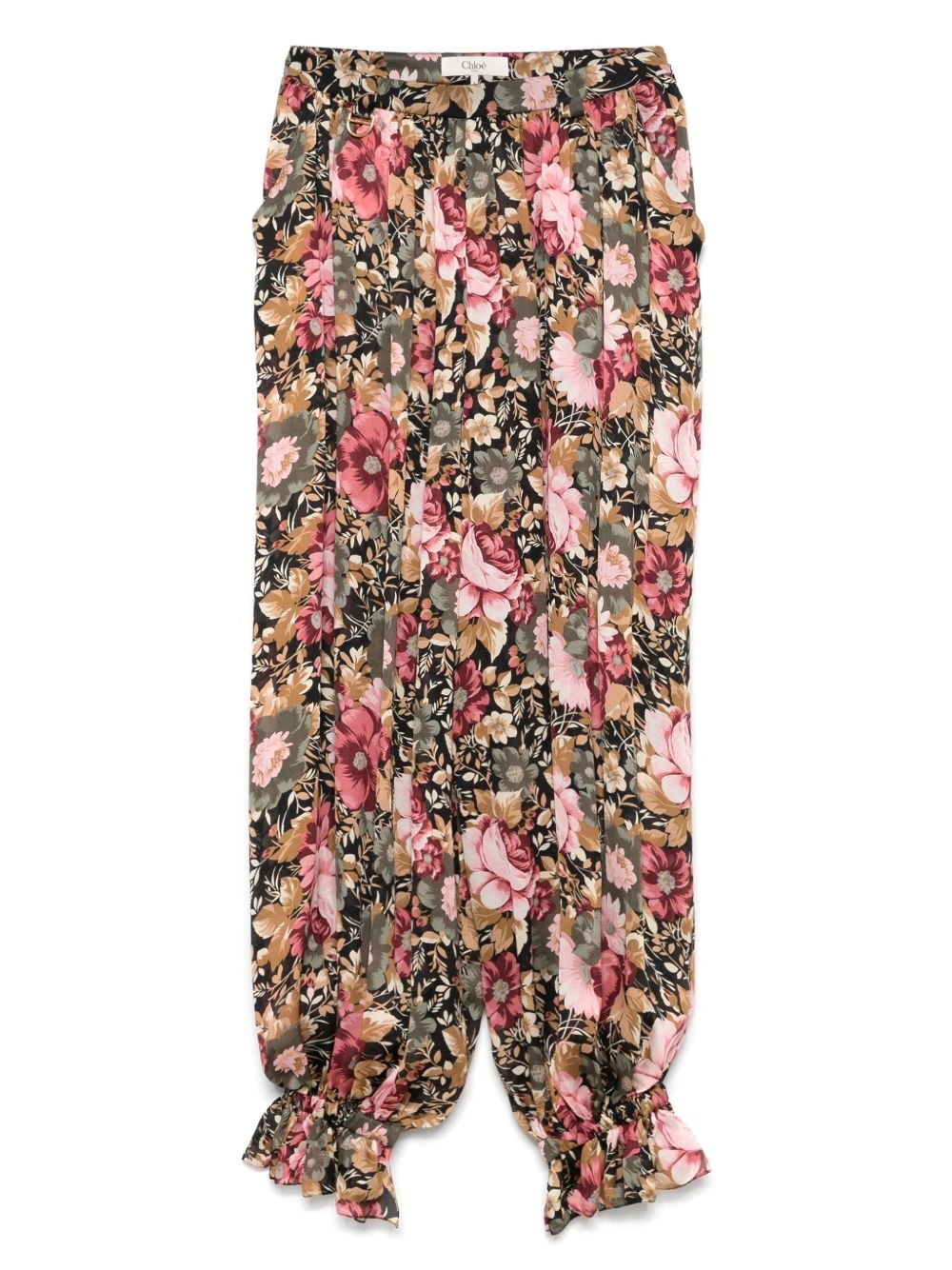 pleated silk trousers - 1