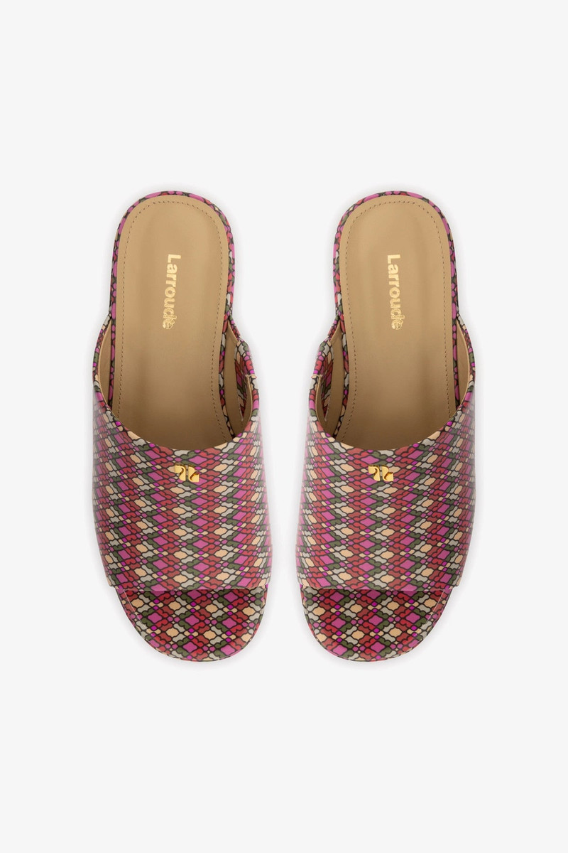 Charli Mule In Pink Vichy Patent Leather 7