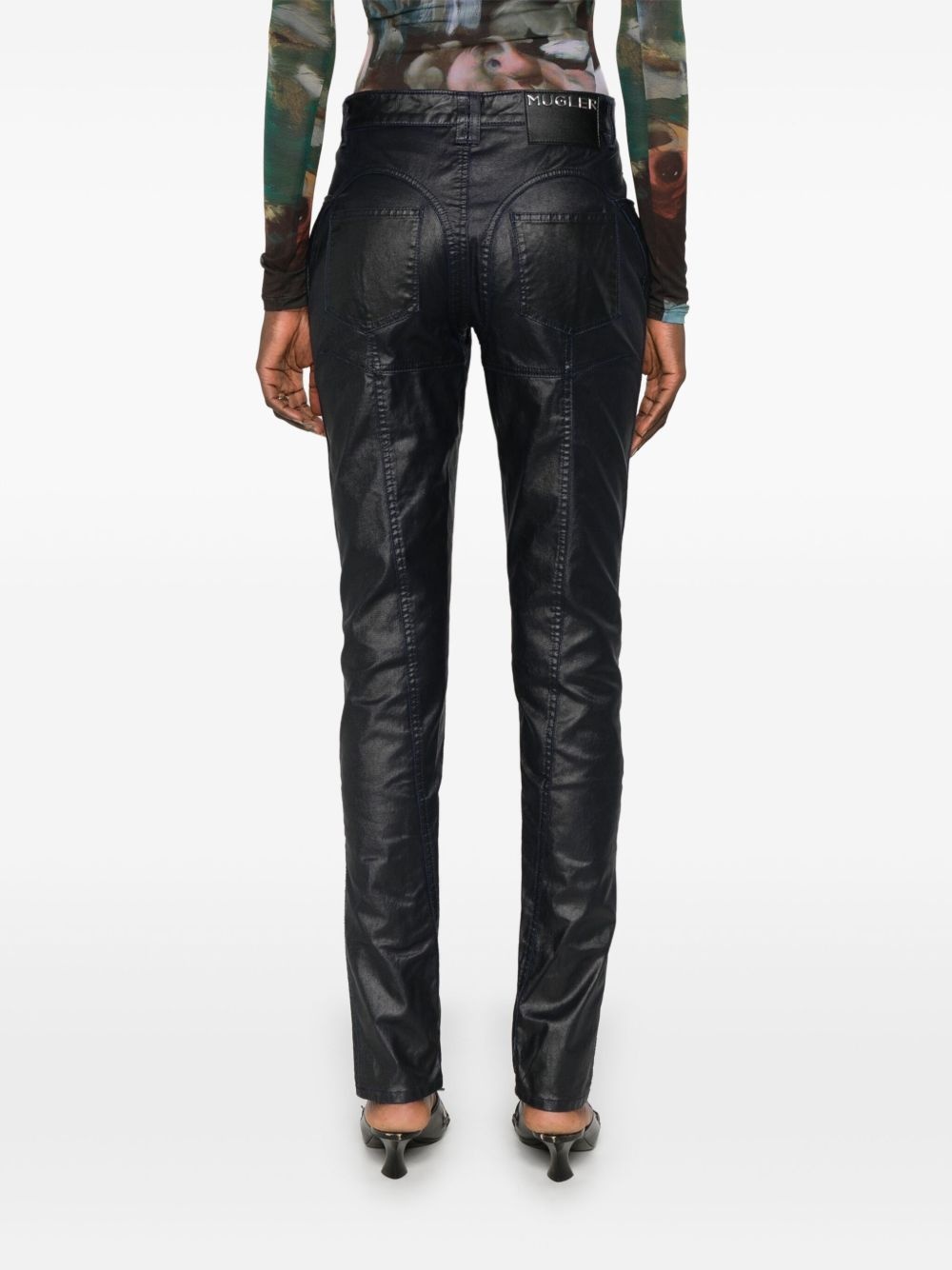 coated-finish trousers - 4