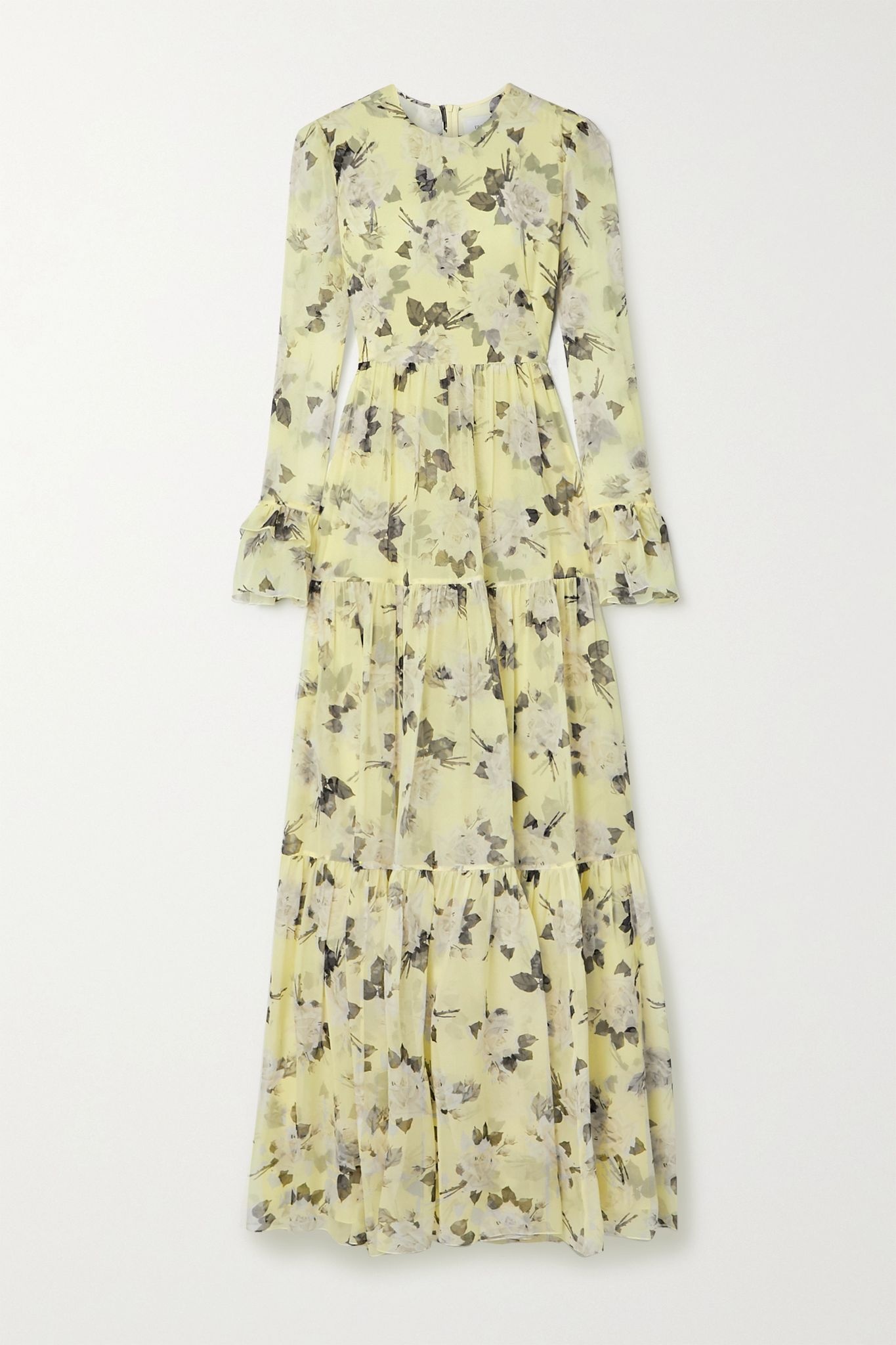 Alvaro tiered floral-print silk crepe de chine gown - 1