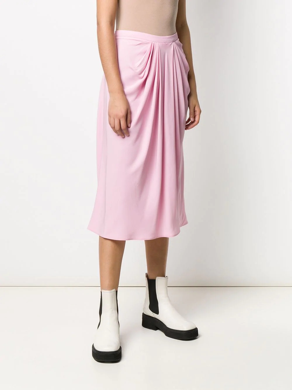 draped midi skirt - 3