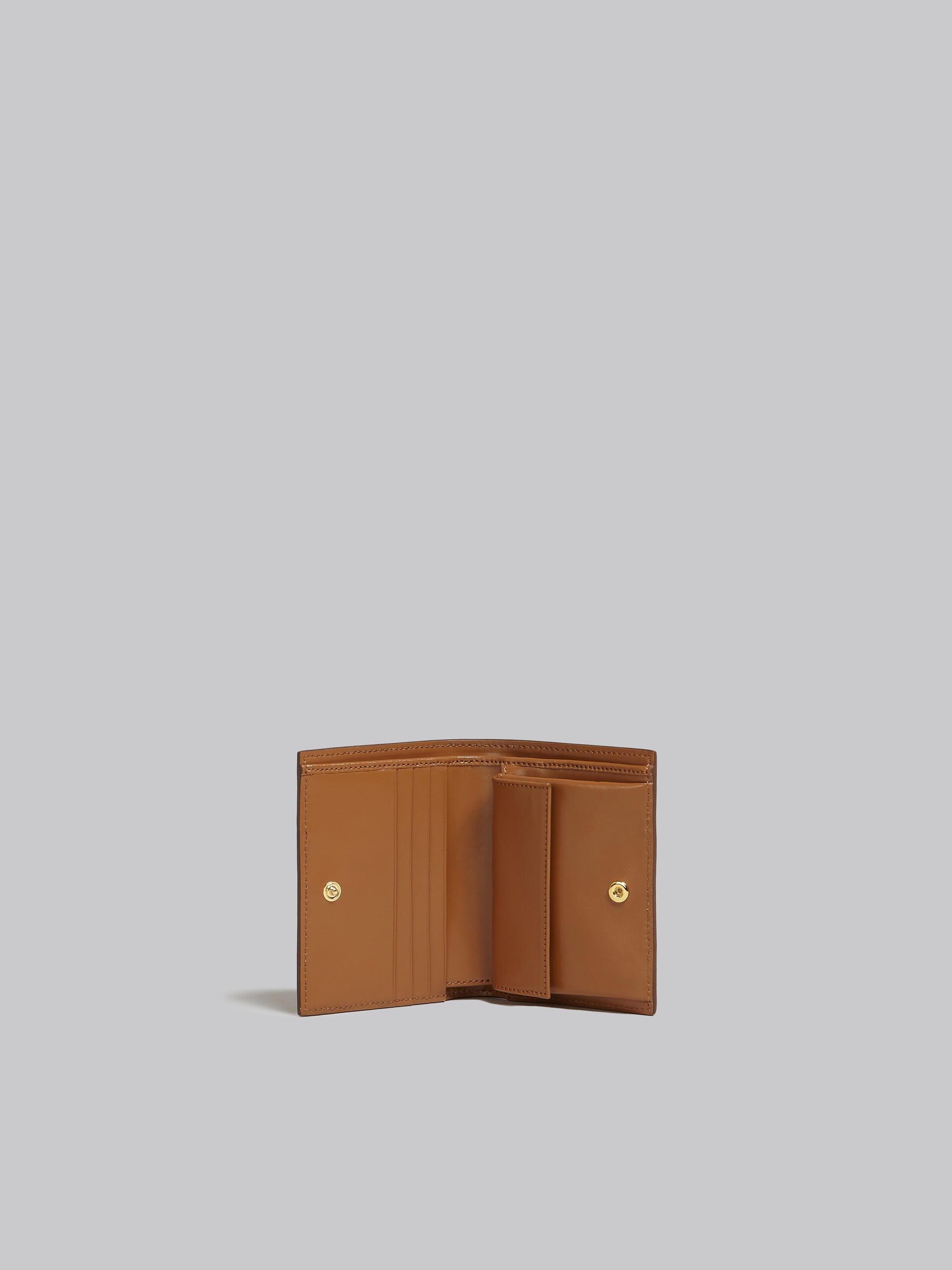 BROWN AND PINK LEATHER BI-FOLD WALLET - 2