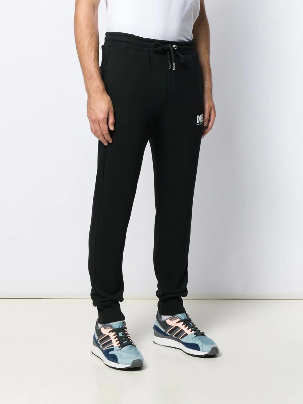 logo print track trousers - 3