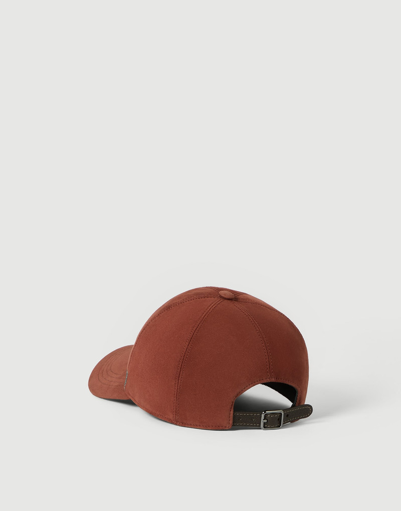 Brunello Cucinelli Suede baseball cap with shiny band outlook