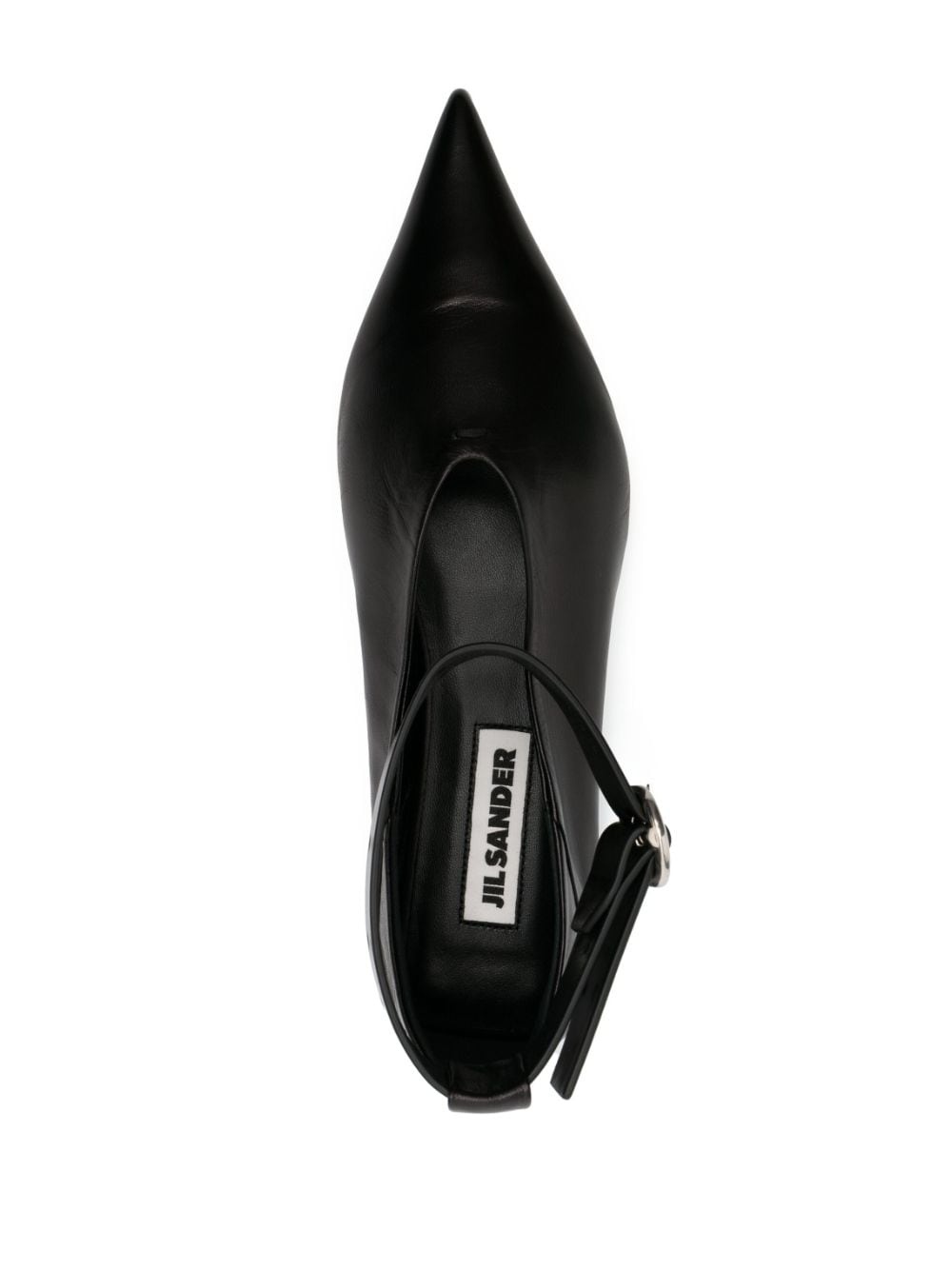 pointed-toe leather ballerina shoes - 4