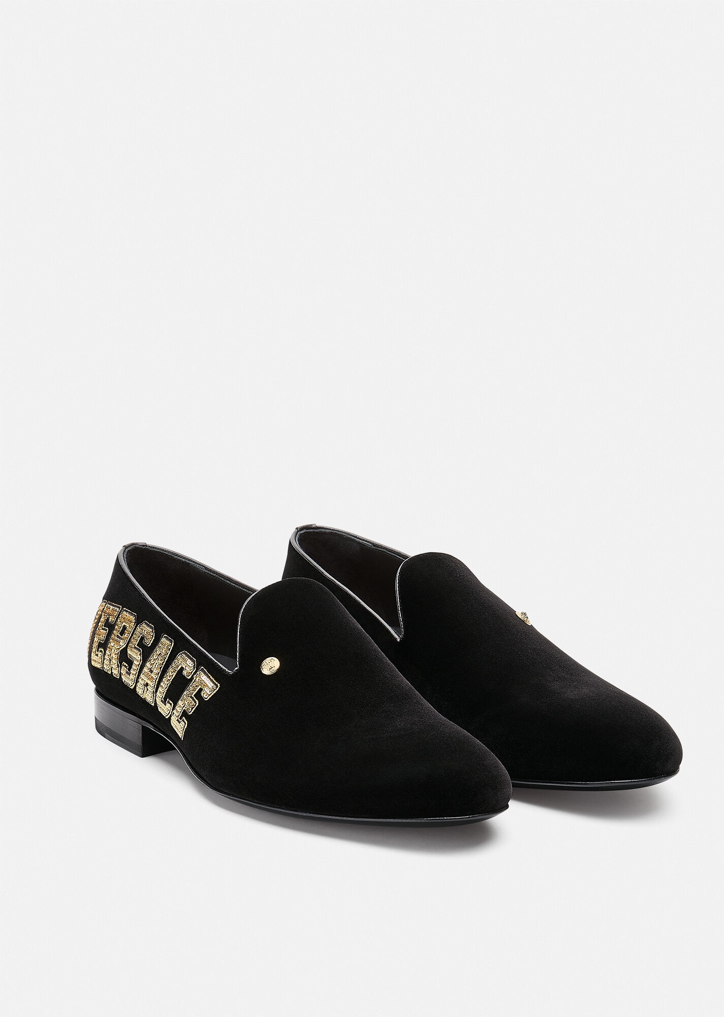 Embroidered Logo Velvet Slippers - 3