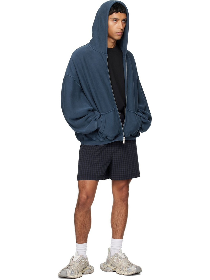 Alexander Wang Blue Graphic Logo Zip Hoodie outlook