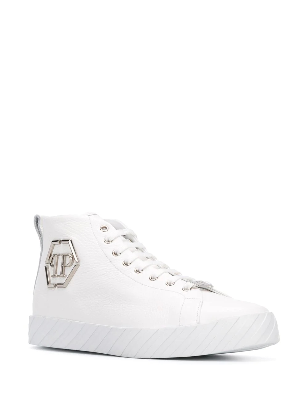 logo plaque high-top sneakers - 2