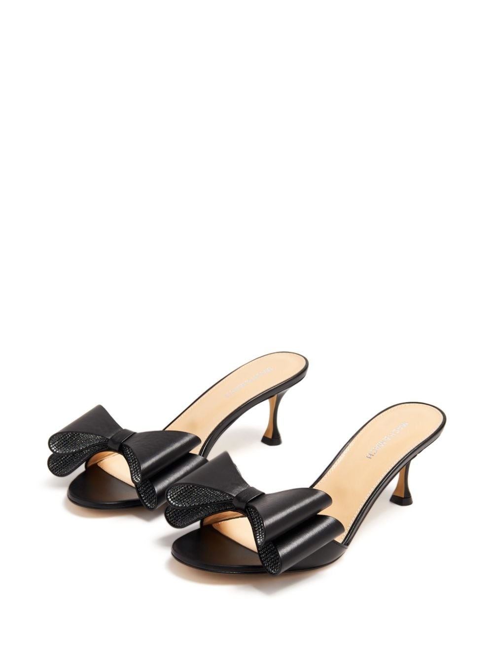 bow-embellished leather mules - 4