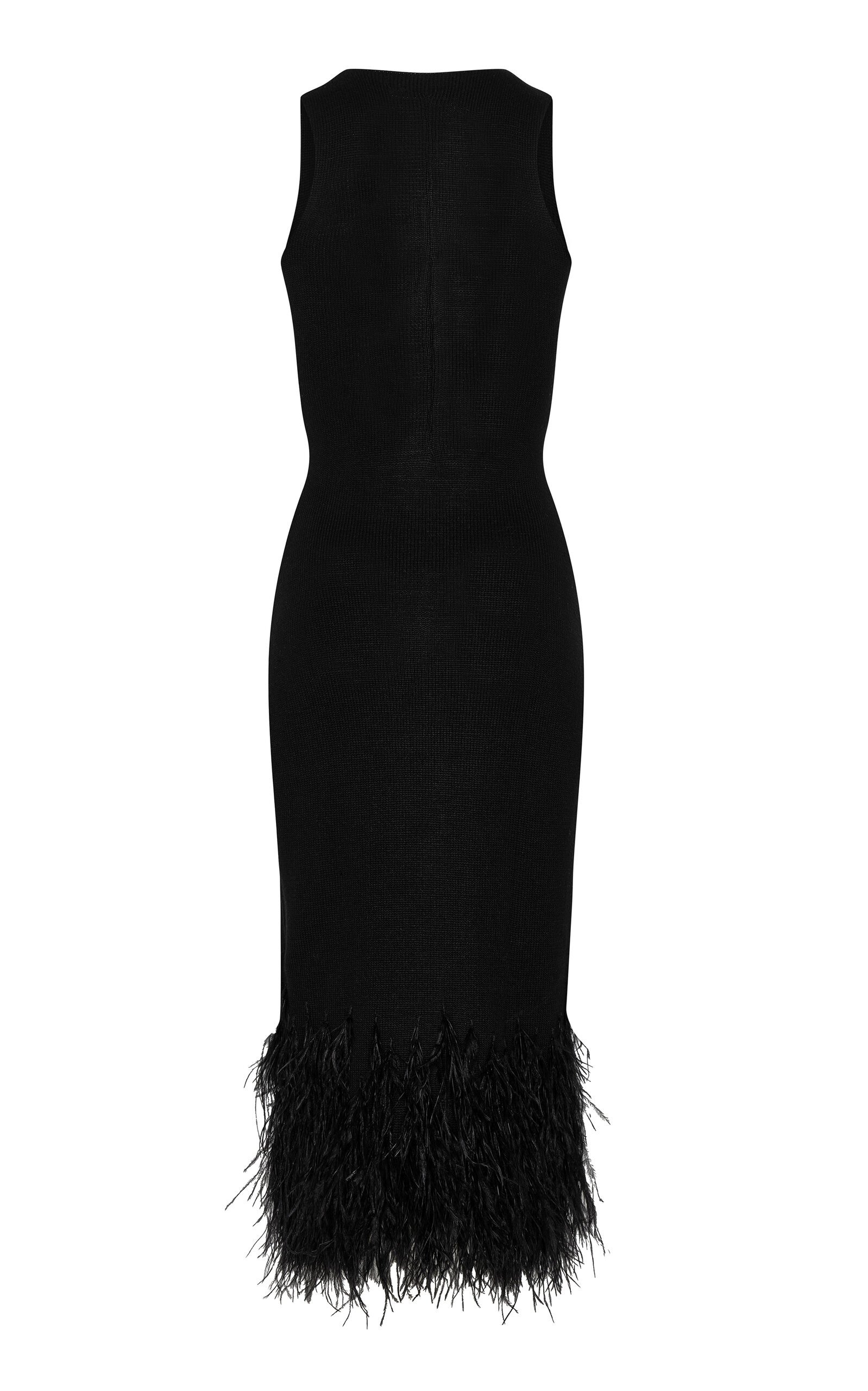 Murmullo Sutil Feathered Knitted Midi Dress black - 3