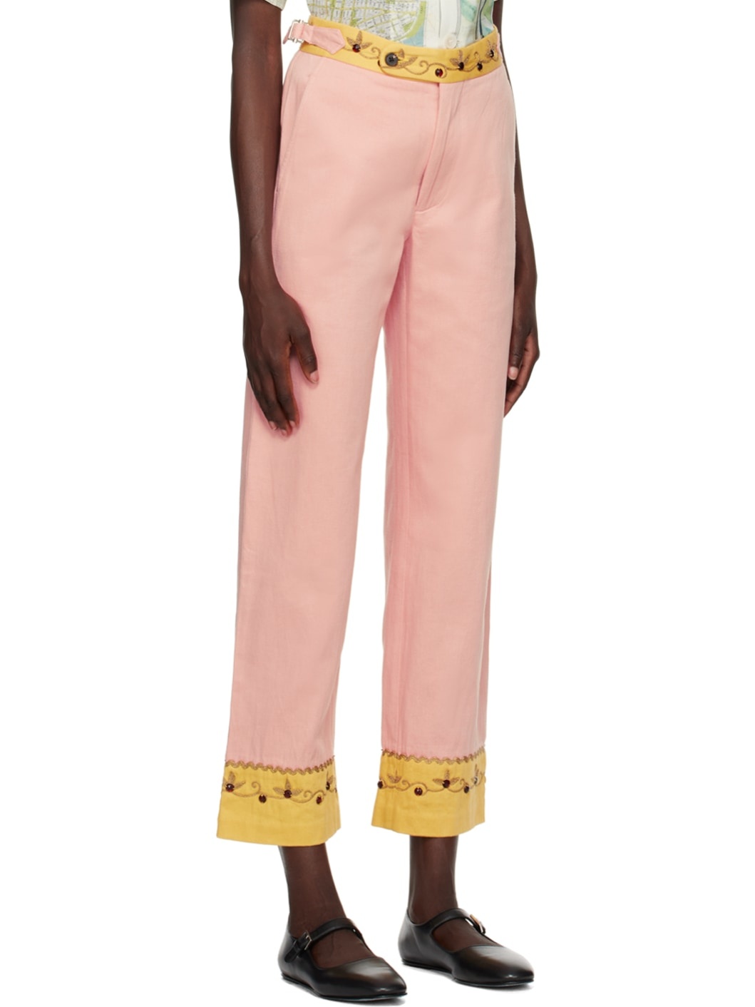 Pink Jeweled Ivy Trousers - 2