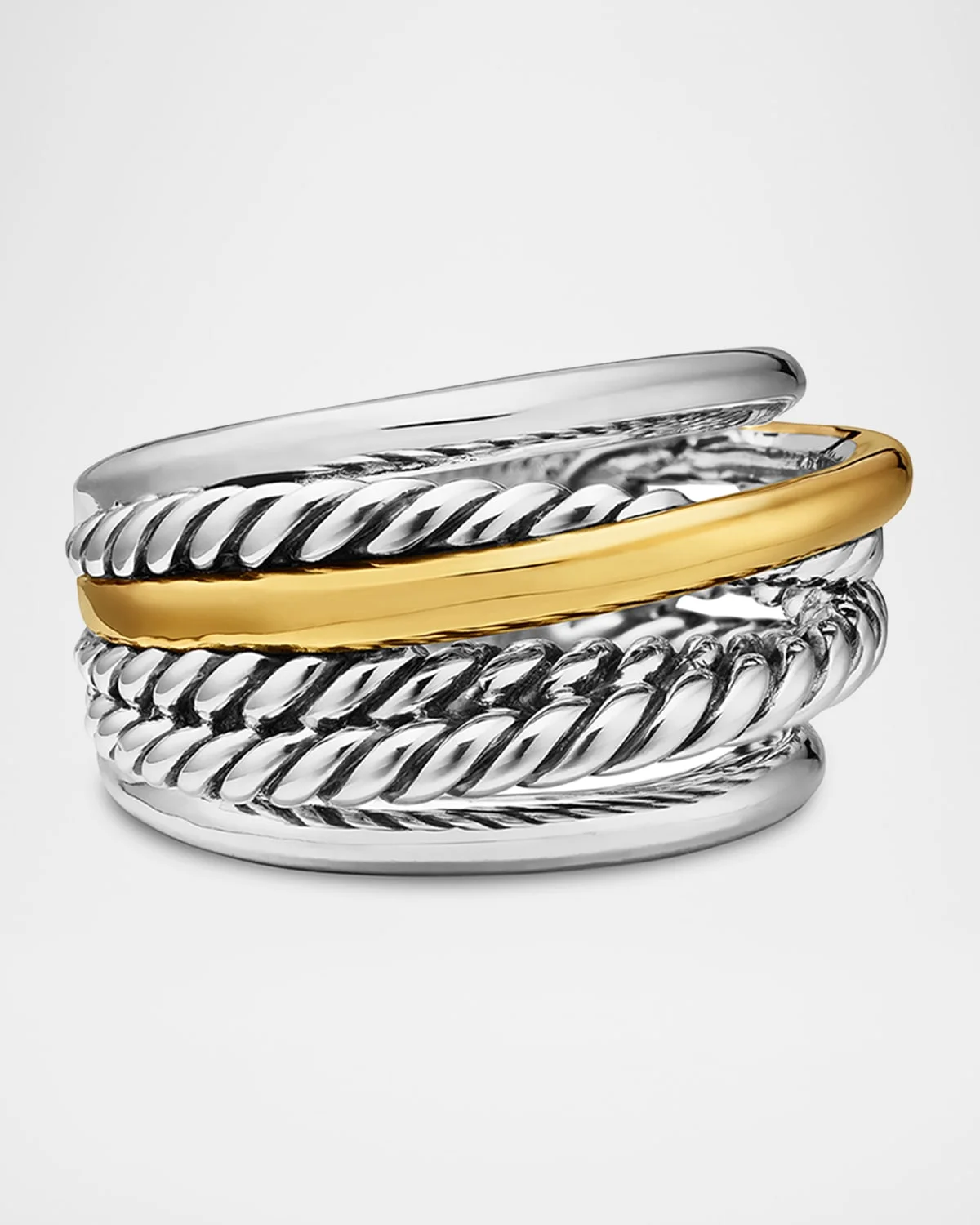Crossover Narrow Ring with Silver/Gold - 1