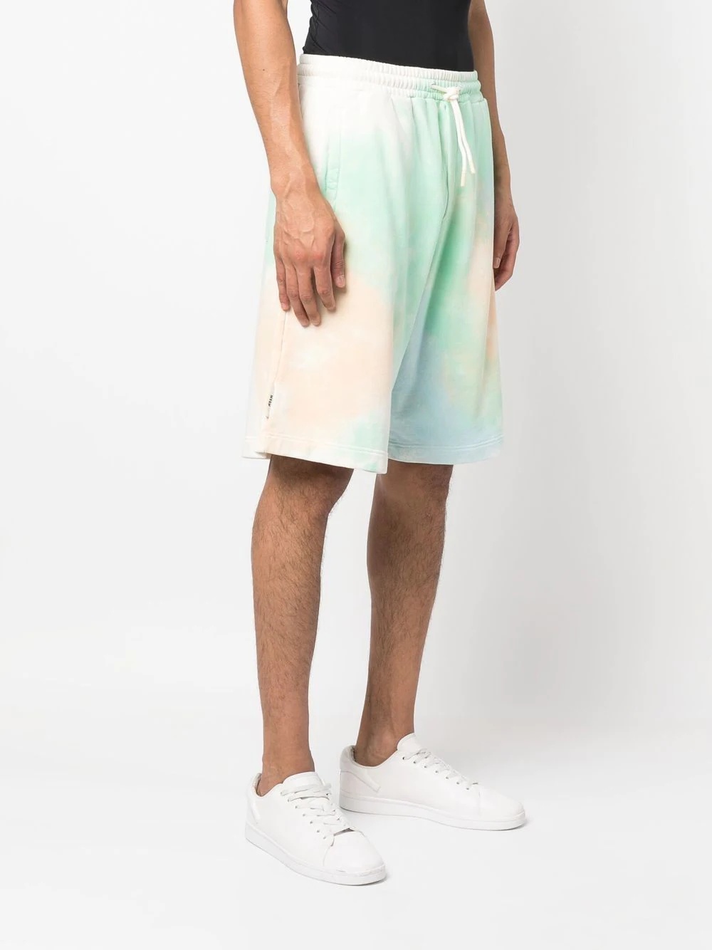 logo-print tie-dye shorts - 3