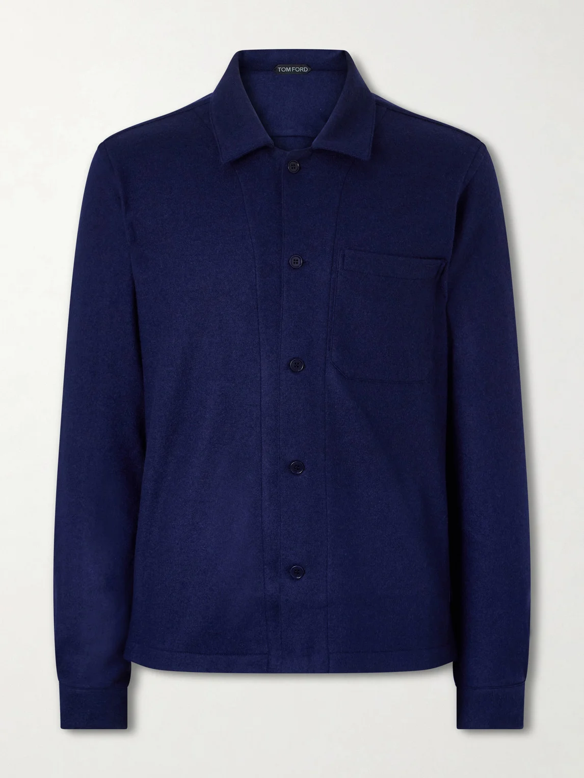Logo-Embroidered Cashmere Shirt - 1