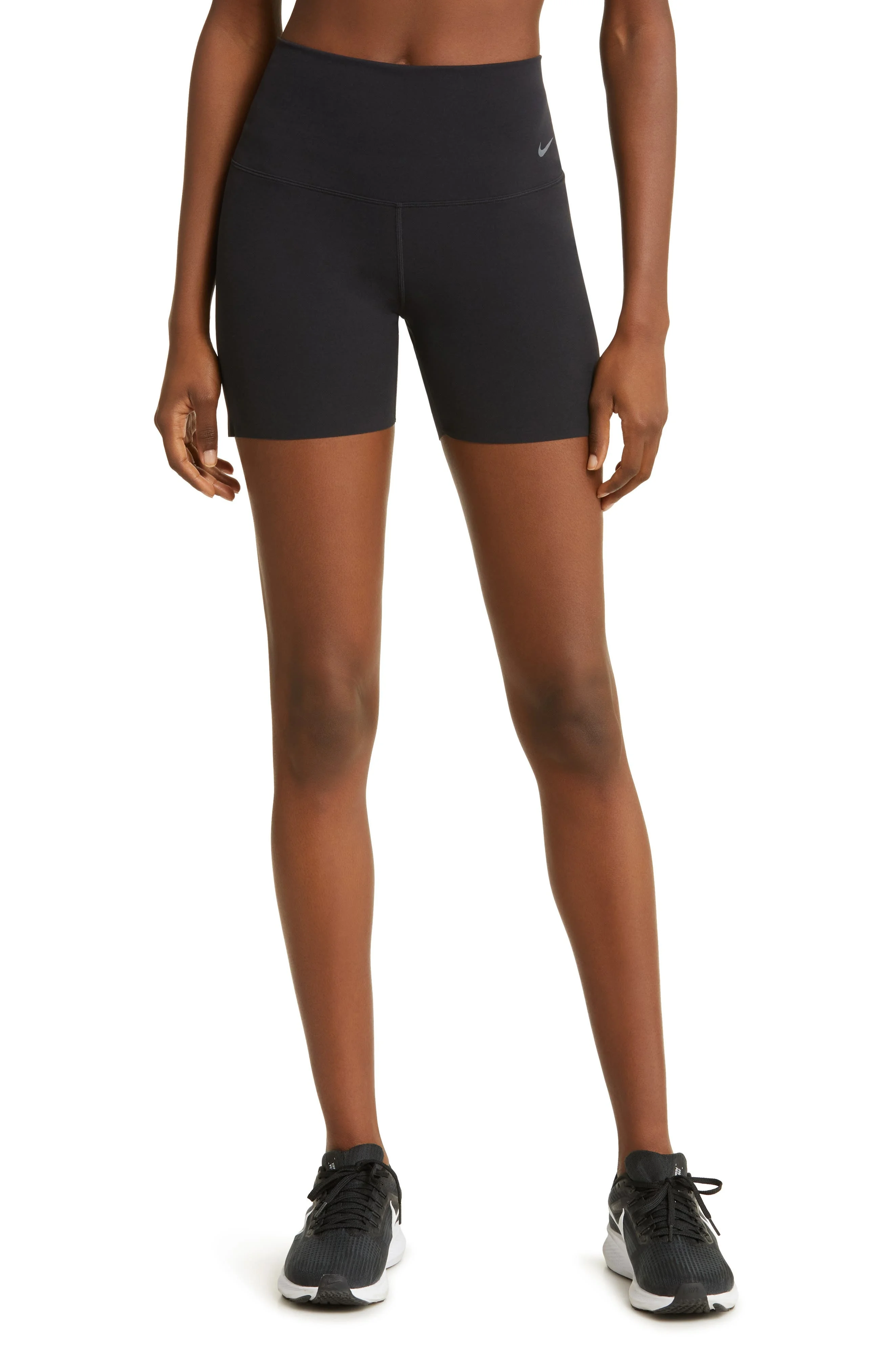 Nike Zenvy Gentle-Support High-Waisted 5-Inch Biker Shorts in 010 Black/Black at Nordstrom - 1