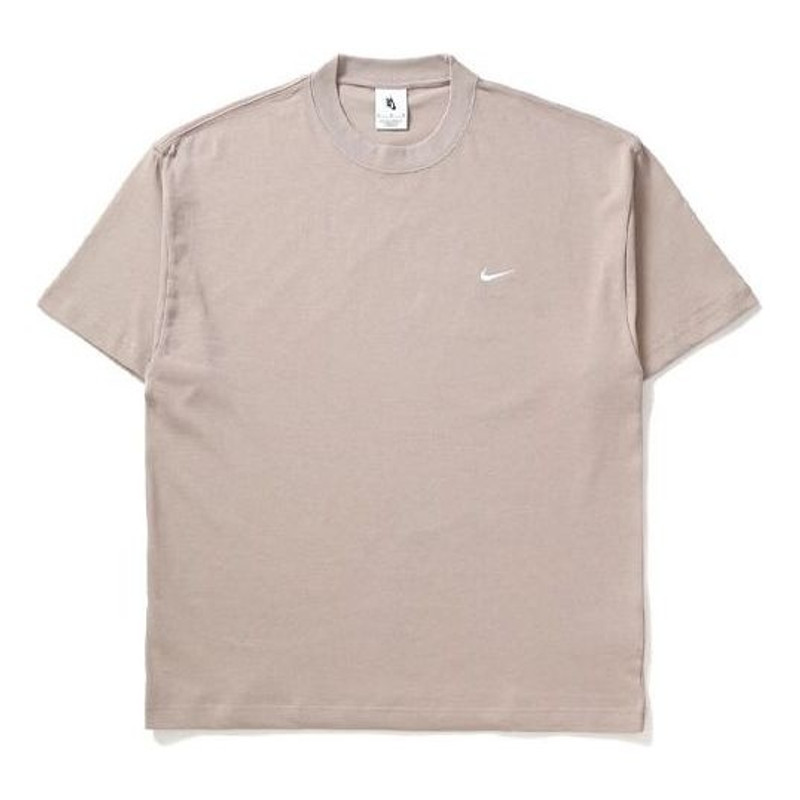 Men's Nike Lab Solo Swoosh Basic Sports Short Sleeve Light Pink T-Shirt DA0321-245 - 1