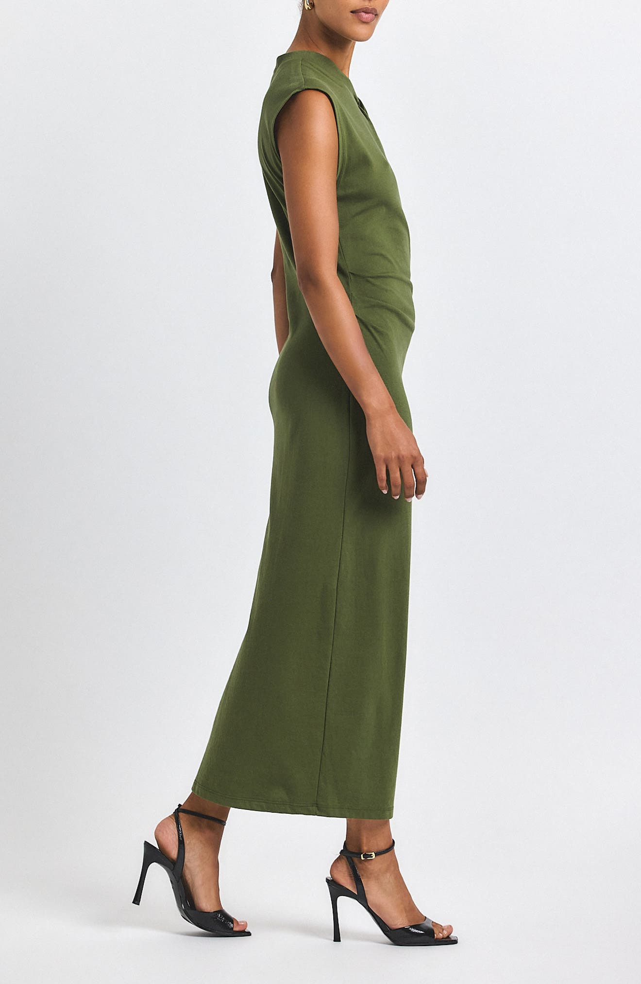 Derek Lam 10 Crosby Evelise Embelllished Twist One-Shoulder Cotton Dress in Fatigue at Nordstrom - 3