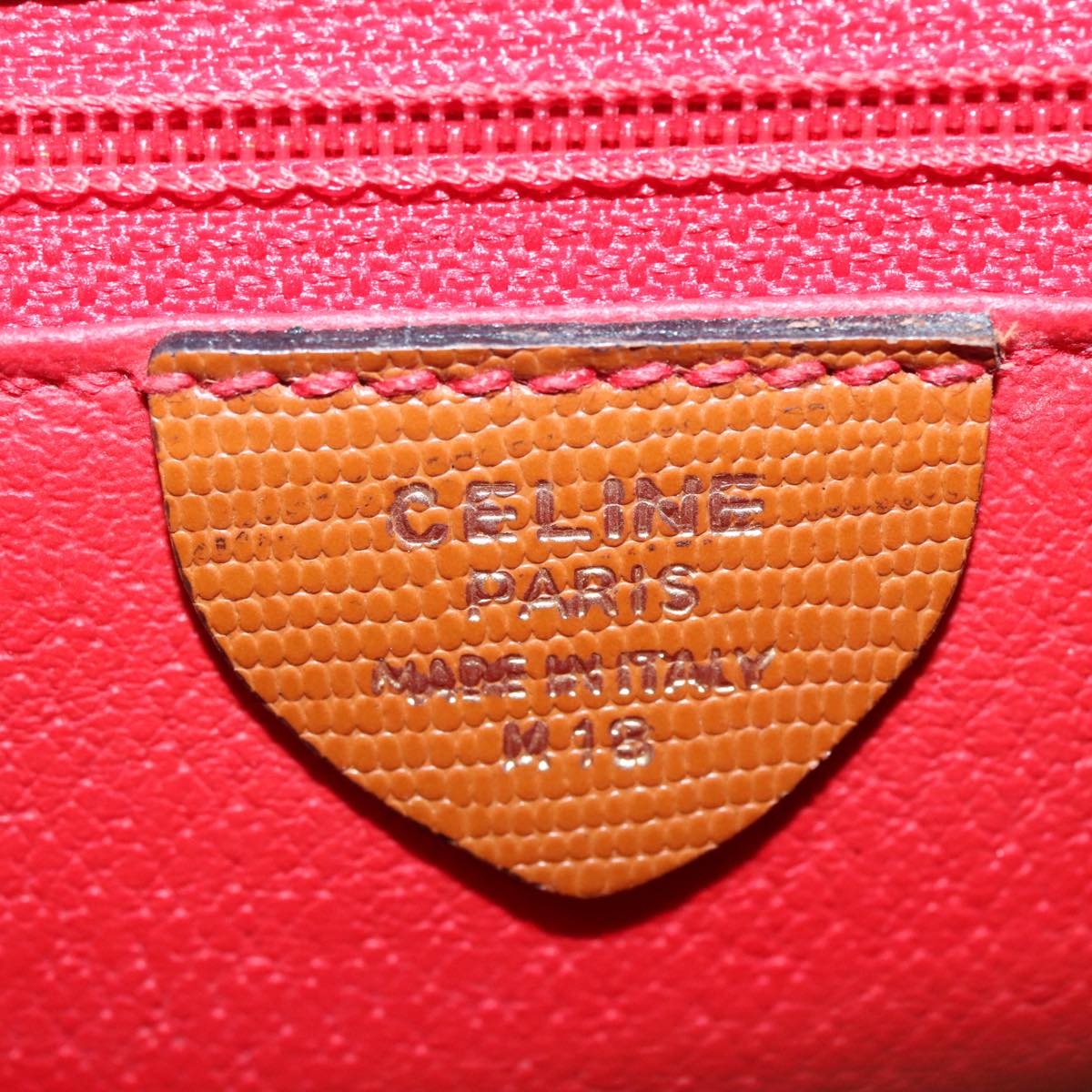 CELINE Hand Bag Leather Brown Gold - 12