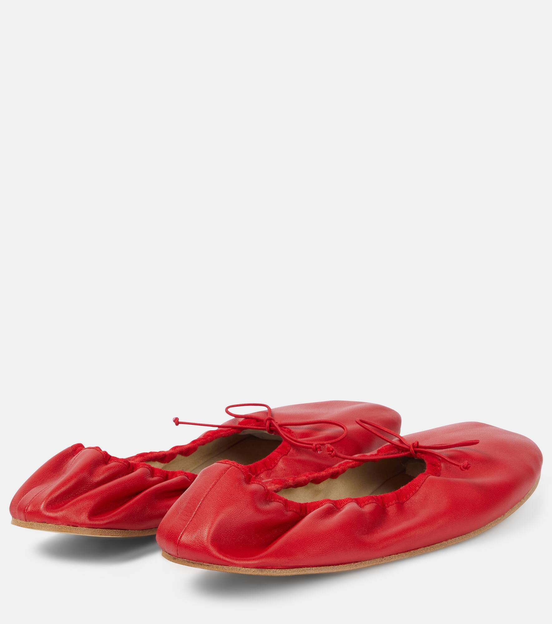 Round leather ballet flats - 2