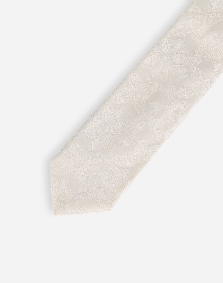 Tie-print silk jacquard blade tie (6 cm) - 3