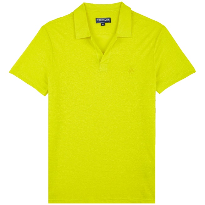 Men Linen Jersey Polo Shirt Solid - 1