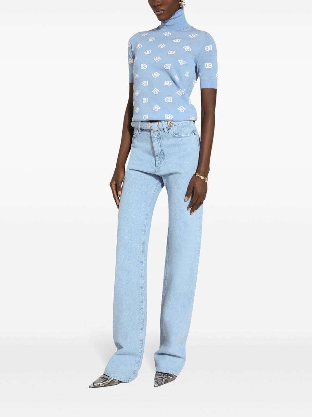 high-waisted slim-legged jeans - 3