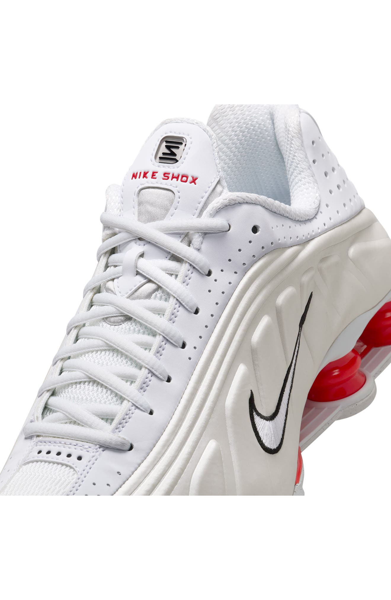 Nike Shox R4 Sneaker in White/Phantom/Red/White at Nordstrom - 7