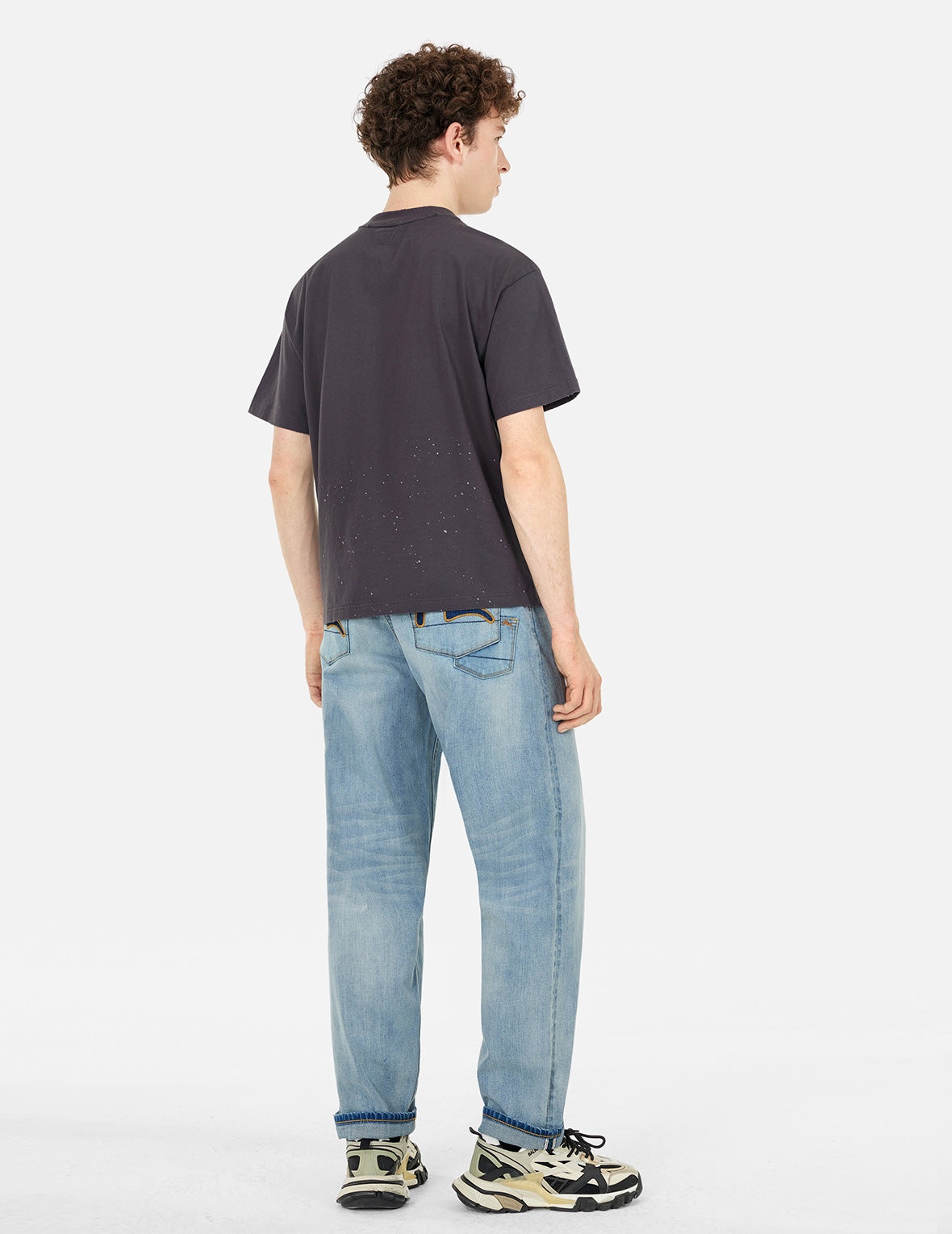 7-Pocket Design Washed Relax Straight Fit Jeans #2030 - 3