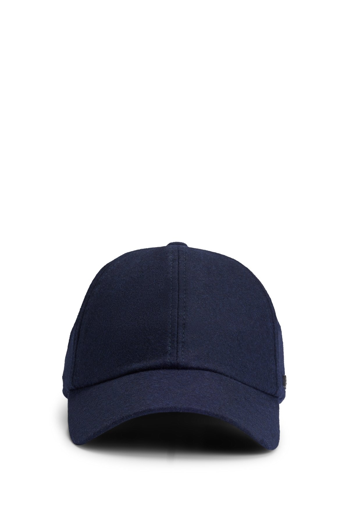 WOOL CAP WITH FAUX-LEATHER LOGO LABEL - 2