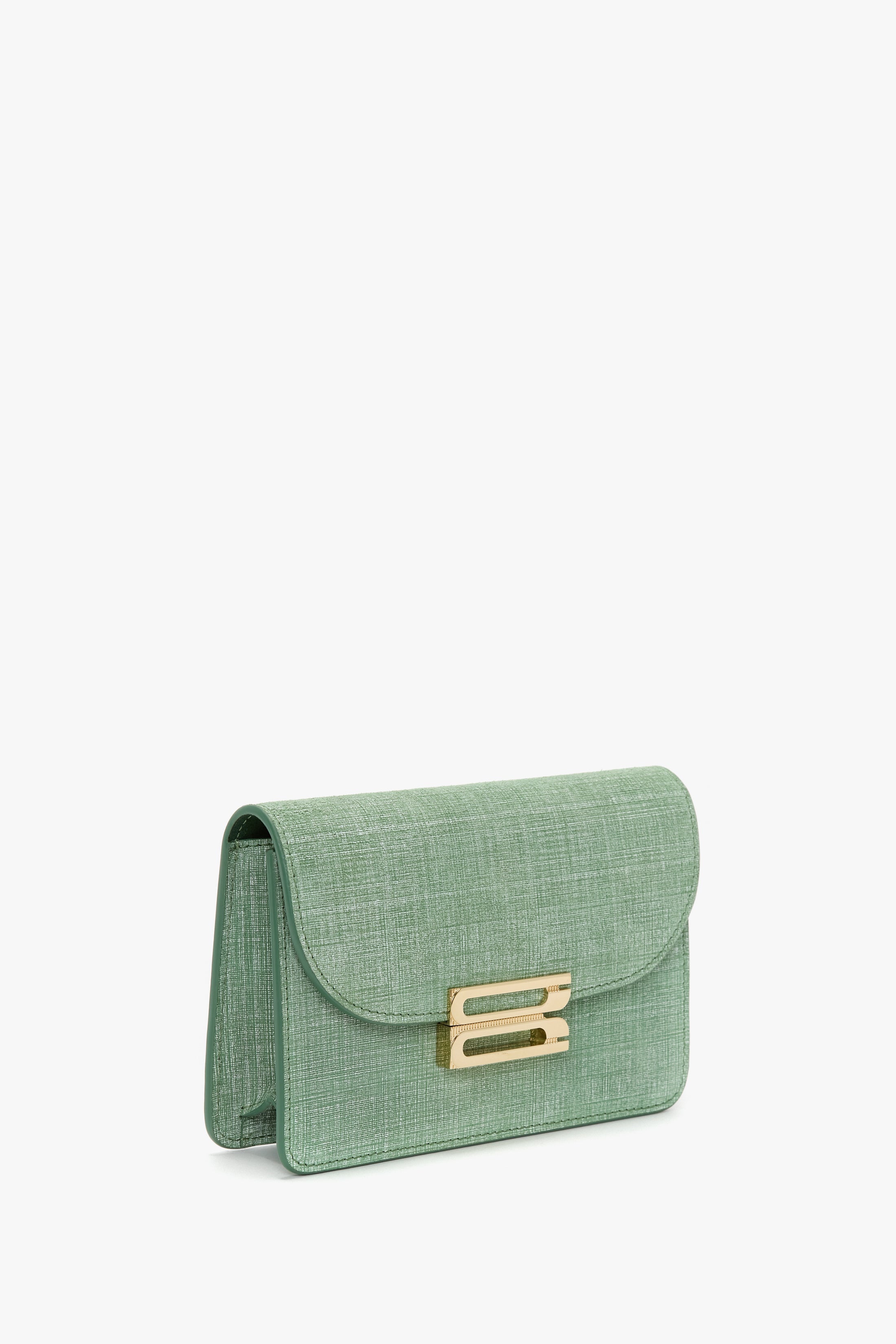 Nano Dorian Bag With Chain In Light Green Chambray Effect Suede - 2