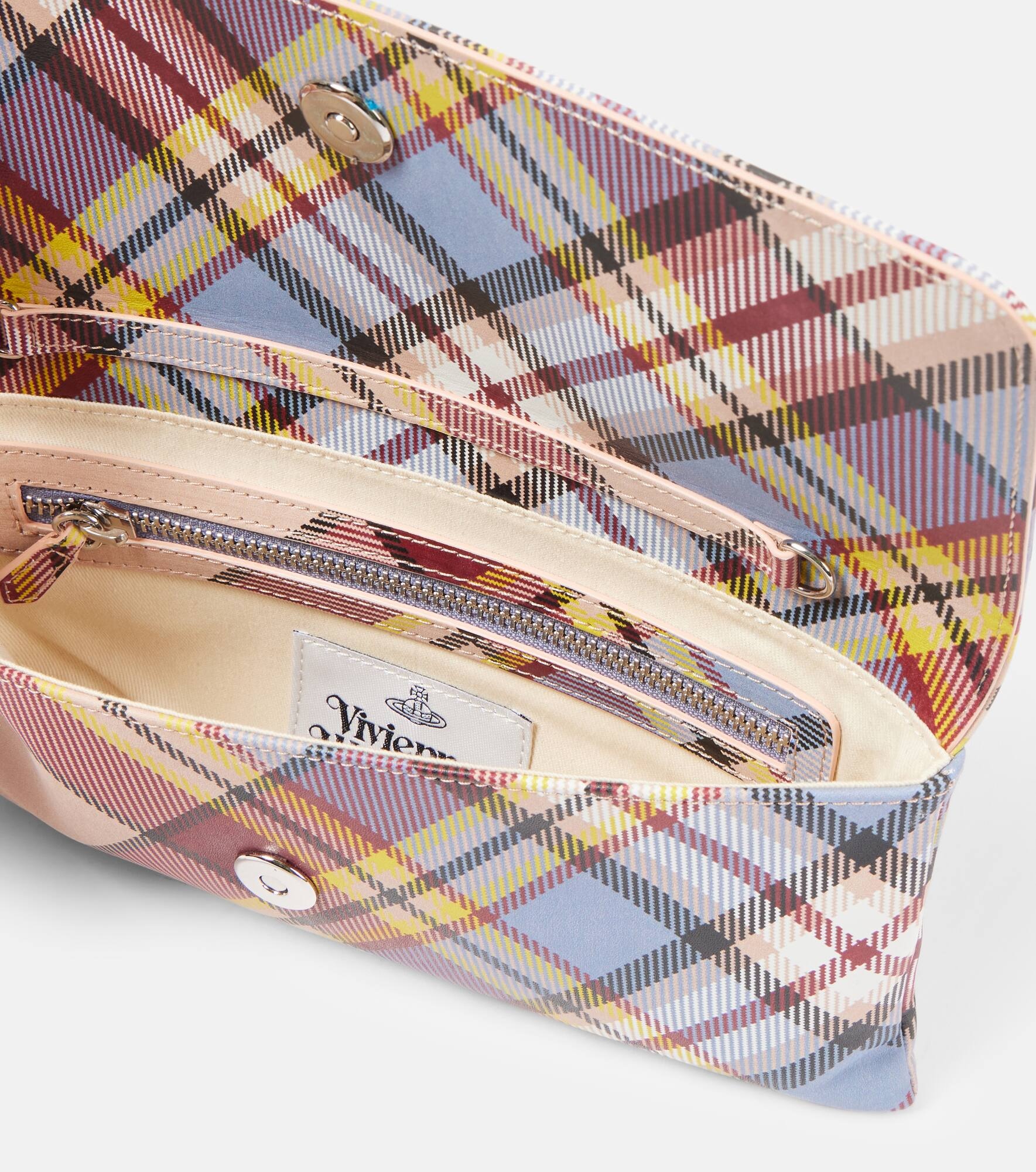 Tartan leather clutch - 3