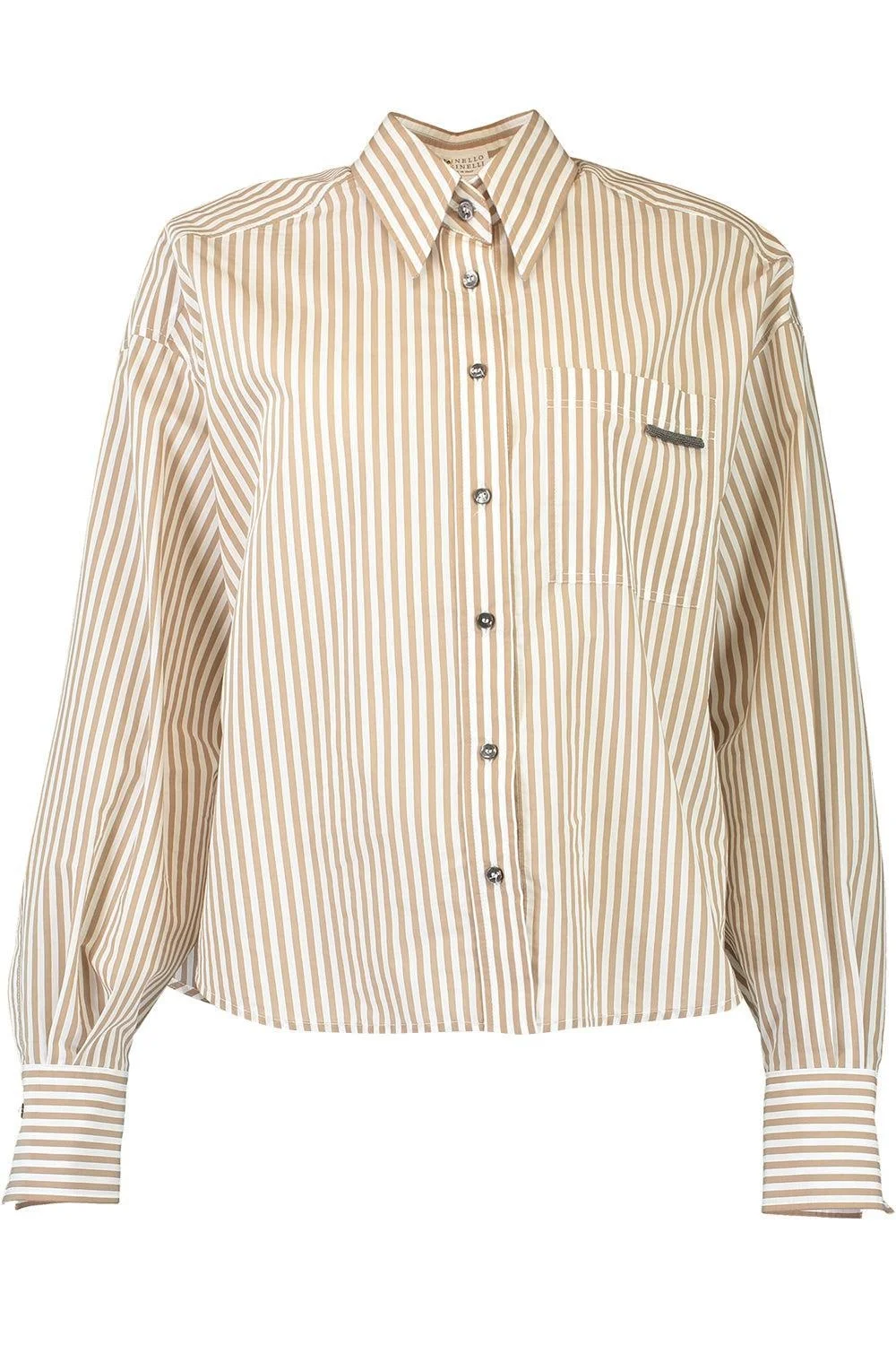 Techno Stripe Flap Detail Blouse - 1